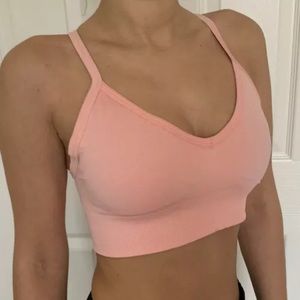 Lululemon Size 8 Ebb To Street Bra C/D Pink HHDP/WHT